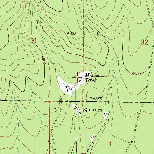 Topographic Map of Mexican Tank, AZ