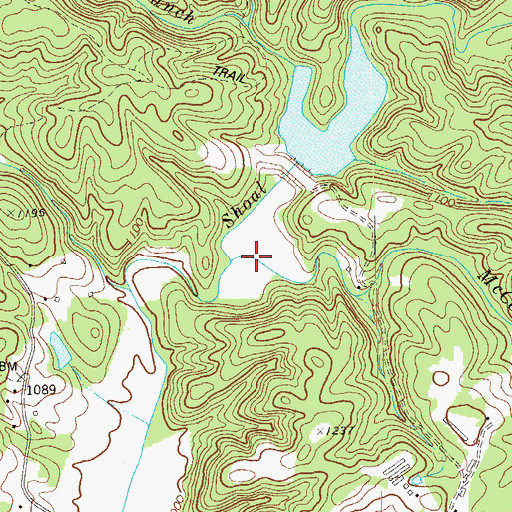 Topographic Map of McCory Creek, GA
