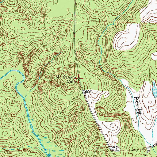 Topographic Map of McCowen Cemetery, GA