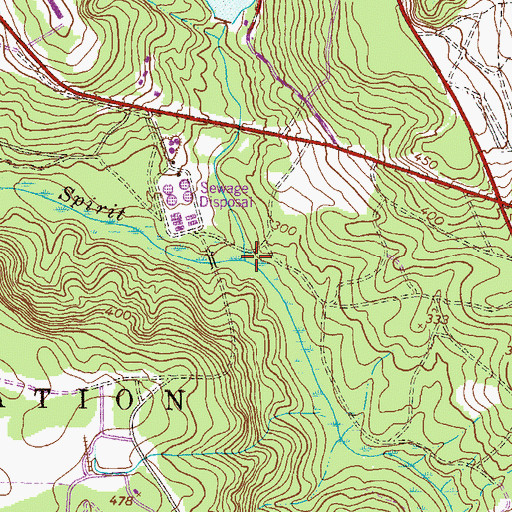 Topographic Map of McCoys Creek, GA