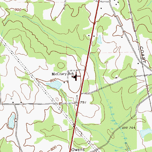 Topographic Map of McCrary Elementary School, GA
