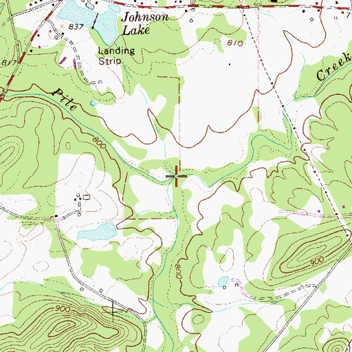 Topographic Map of McCurry Creek, GA