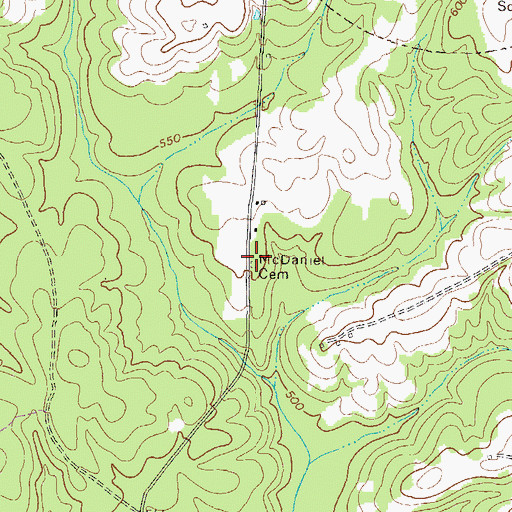 Topographic Map of McDaniel Cemetery, GA