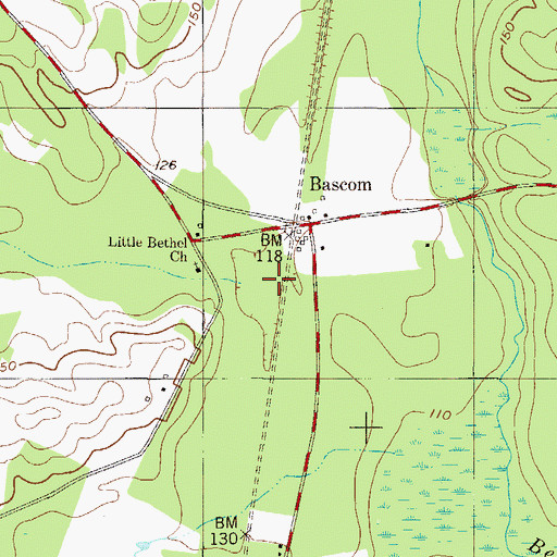 Topographic Map of McDonald Branch, GA