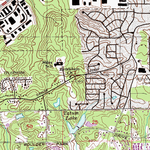 Topographic Map of McDonald Cemetery, GA