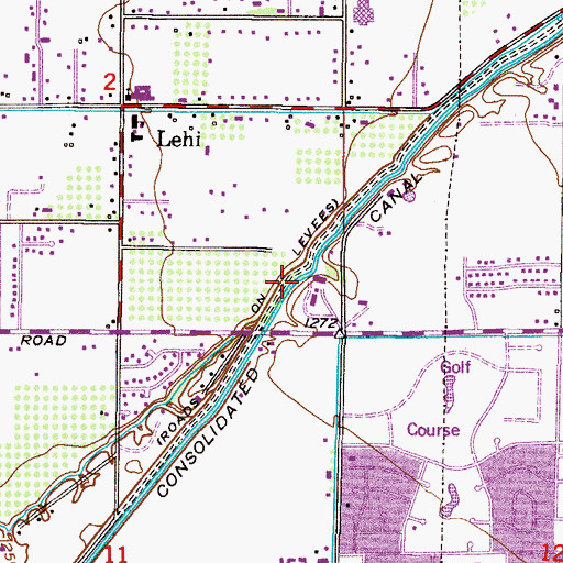 Topographic Map of Consolidated Canal, AZ