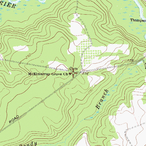 Topographic Map of McElmurray Grove Church, GA