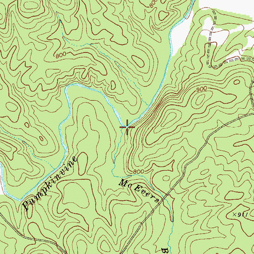 Topographic Map of McEvers Branch, GA