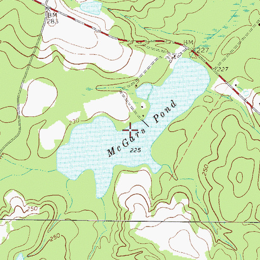 Topographic Map of McGars Pond, GA