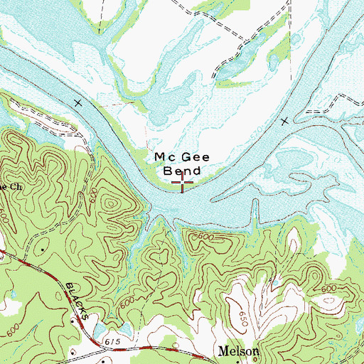 Topographic Map of McGee Bend, GA