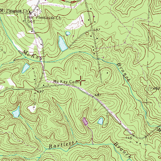 Topographic Map of McKay Cemetery, GA