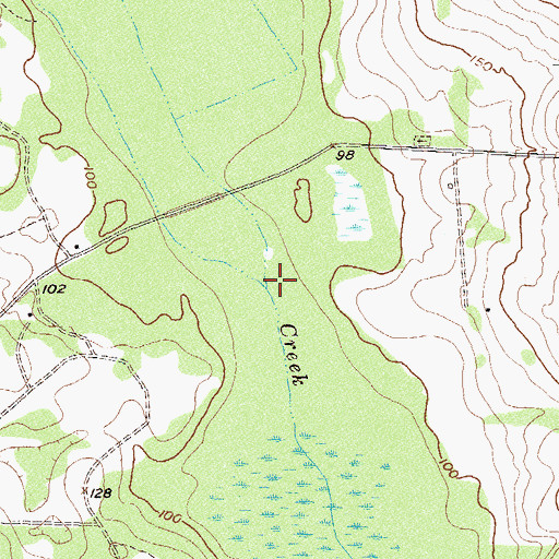 Topographic Map of McKeever Slough, GA