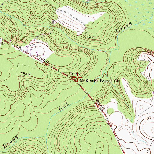 Topographic Map of McKinney Branch Church, GA