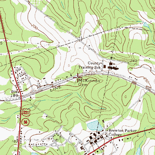 Topographic Map of McKinnon Cemetery, GA
