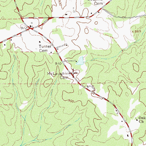 Topographic Map of McLaughin Cemetery, GA