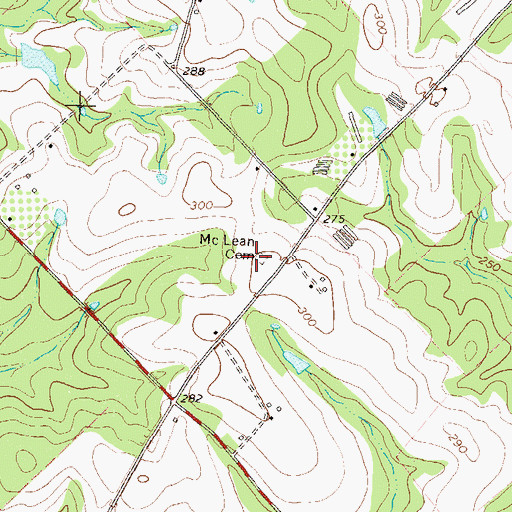 Topographic Map of McLean Cemetery, GA