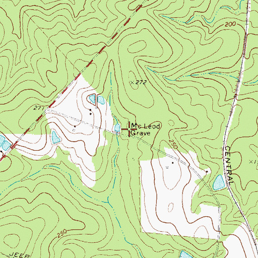 Topographic Map of McLeod Grave, GA