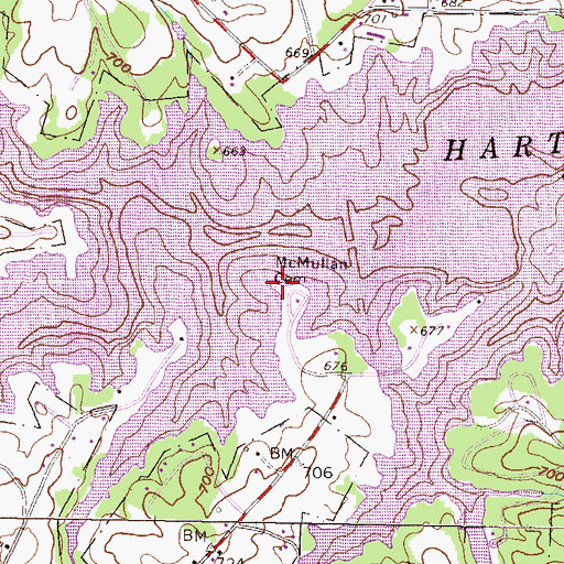 Topographic Map of McMullan Cemetery, GA