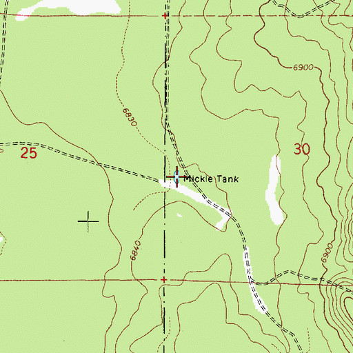 Topographic Map of Mickle Tank, AZ
