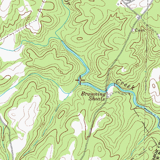 Topographic Map of Means Creek, GA
