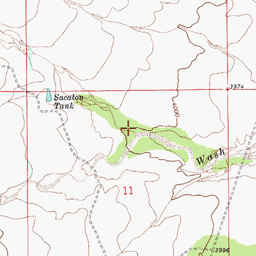 Topographic Map of Middle Canyon, AZ