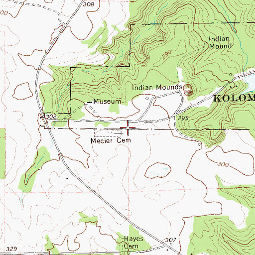 Topographic Map of Mercier Cemetery, GA