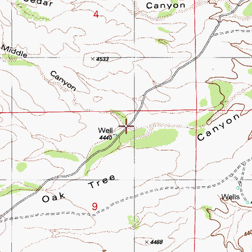 Topographic Map of Middle Canyon, AZ