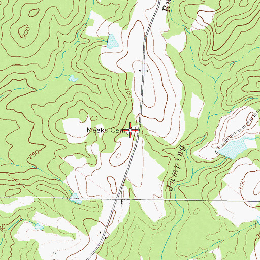 Topographic Map of Meeks Cemetery, GA