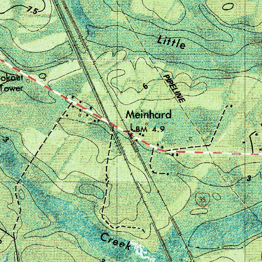 Topographic Map of Meinhard, GA