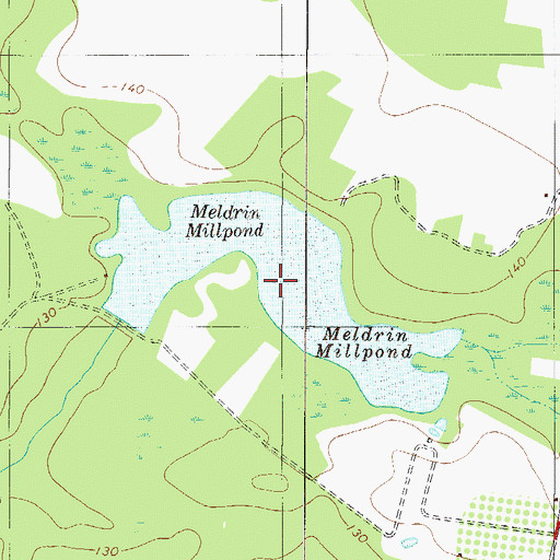 Topographic Map of Meldrin Millpond, GA