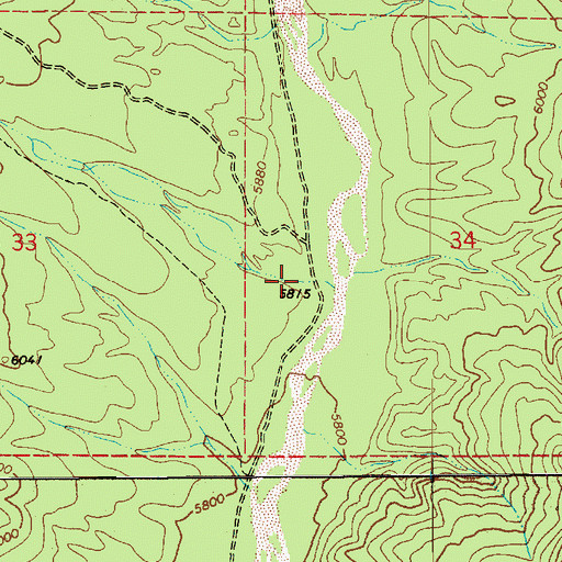 Topographic Map of Middle Canyon, AZ