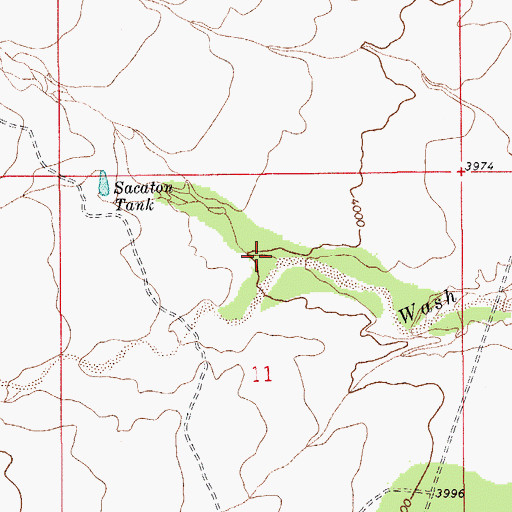 Topographic Map of Middle Canyon Wash, AZ