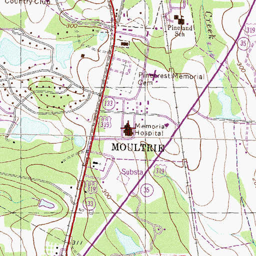 Topographic Map of Colquitt Regional Medical Center, GA