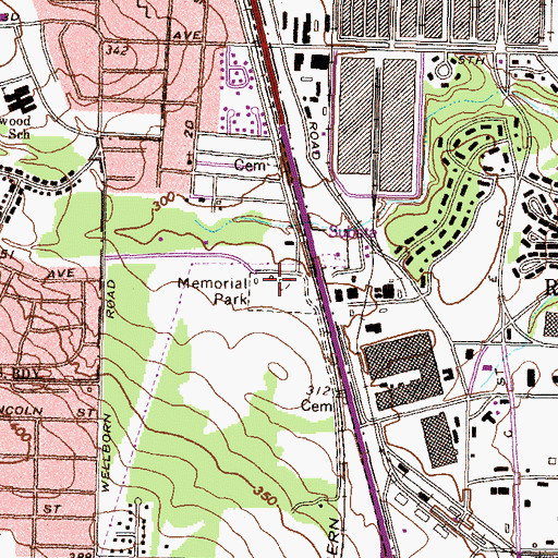 Topographic Map of Memorial Park, GA