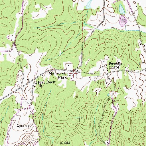 Topographic Map of Memorial Park, GA