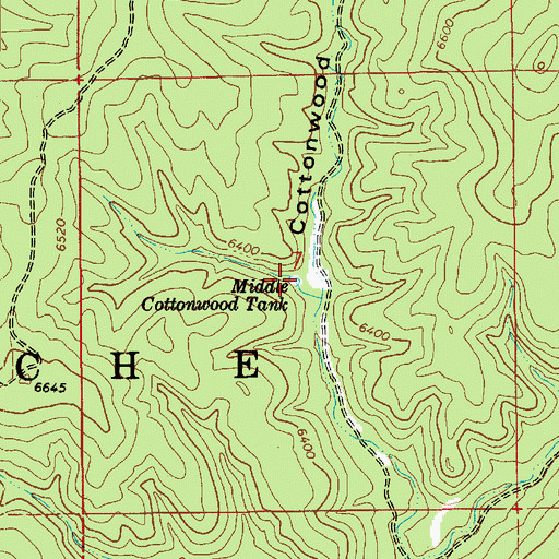 Topographic Map of Middle Cottonwood Tank, AZ