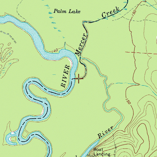 Topographic Map of Mercer Creek, GA