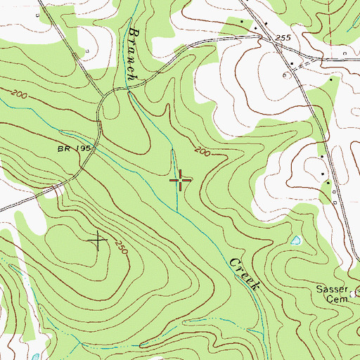 Topographic Map of Merritt Branch, GA
