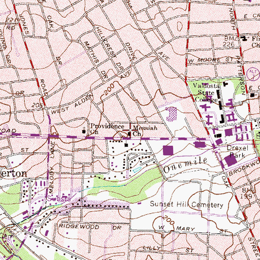 Topographic Map of Messiah Church, GA