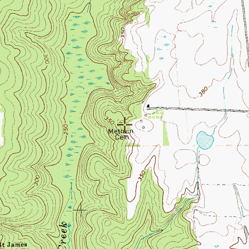 Topographic Map of Methvin Cemetery, GA