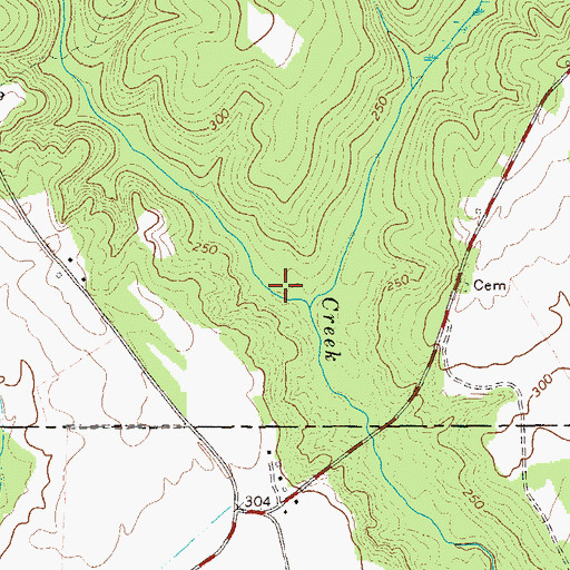 Topographic Map of Billy Methvin Creek, GA