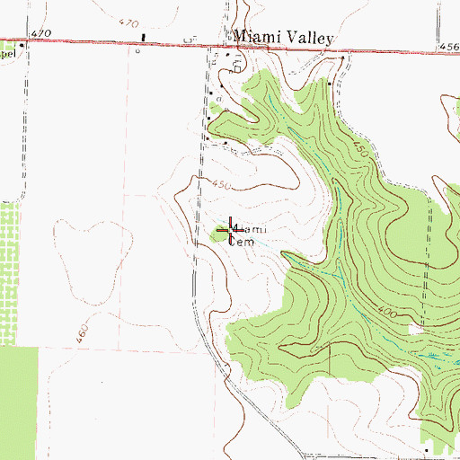 Topographic Map of Miami Cemetery, GA