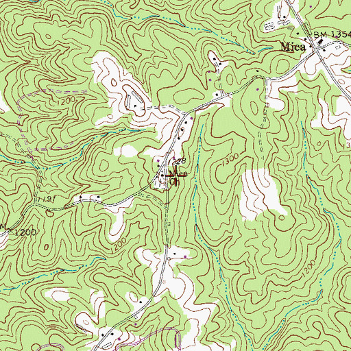 Topographic Map of Mica Church, GA