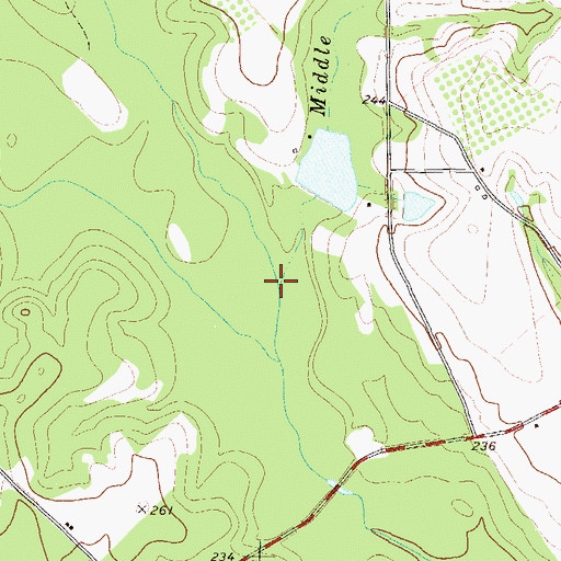 Topographic Map of Middle Branch Horse Creek, GA