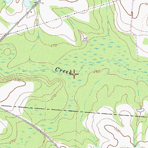 Topographic Map of Middle Creek, GA