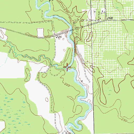 Topographic Map of Middle Creek, GA