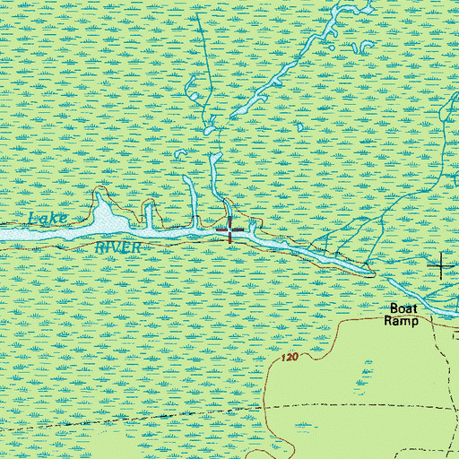 Topographic Map of Middle Fork Suwannee River, GA