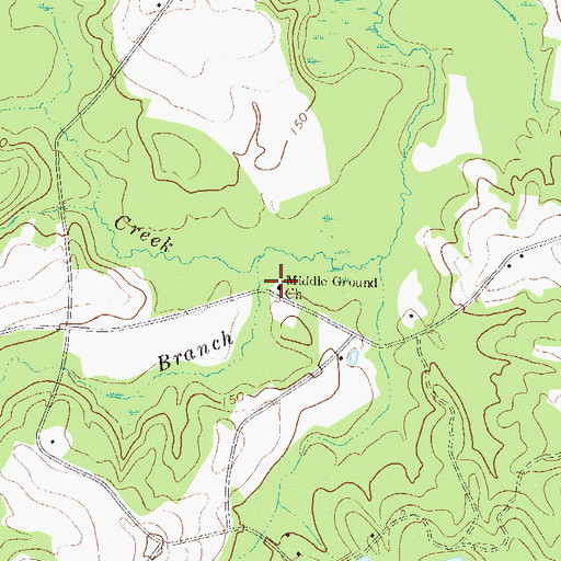 Topographic Map of Middle Ground Church, GA
