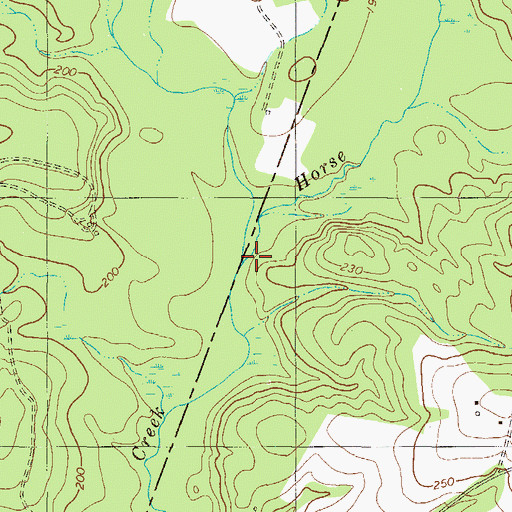 Topographic Map of Middle Prong Horse Creek, GA