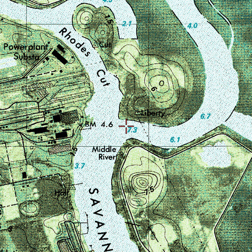 Topographic Map of Middle River, GA